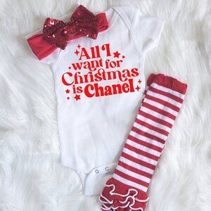 Baby Girl Christmas Outfit : All I Want For Christmas Is Chanel NEW